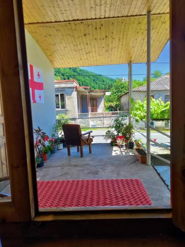 a view from the door of a patio at Jibghashvilebi's house in Lagodekhi