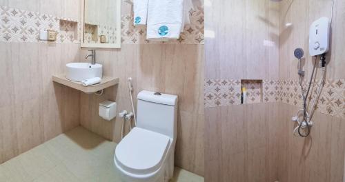 Koupelna v ubytování Vaagali Inn