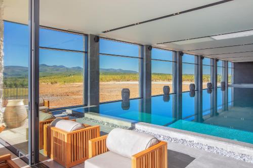 a house with a swimming pool with a view at KatarzynA Hotel in Svilengrad