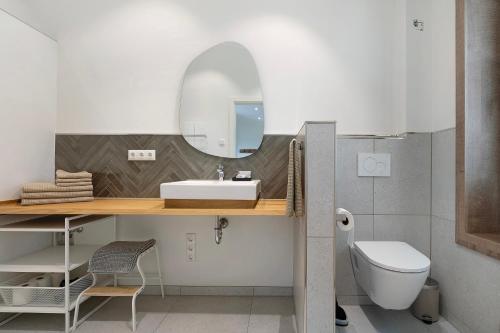 Koupelna v ubytování Eichengeflüster Waldhütte