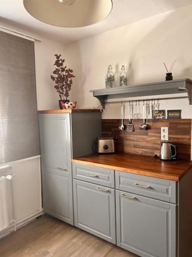 Η κουζίνα ή μικρή κουζίνα στο Schöne 2 Raum-Wohnung in Etgersleben