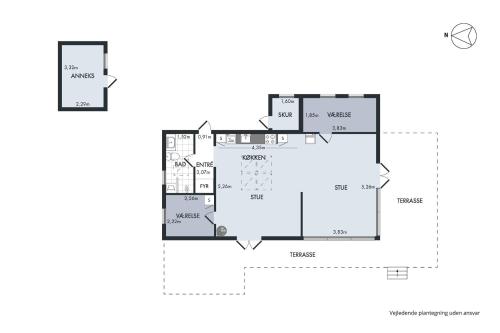 a floor plan of a house at Lovely Bright Summer House Close To The Beach in Rødvig