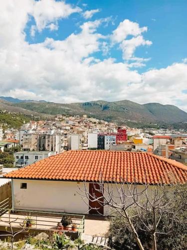 a view of a city with a red roof at Sea Side Serenity 6 in Himare