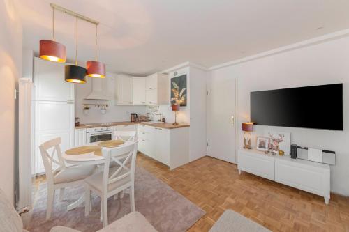 Kuchyň nebo kuchyňský kout v ubytování DSE Apartment