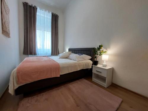 Postel nebo postele na pokoji v ubytování Apartmán ČSA v centru Hradec Králové
