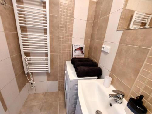 Koupelna v ubytování Apartmán ČSA #3# v centru Hradec Králové