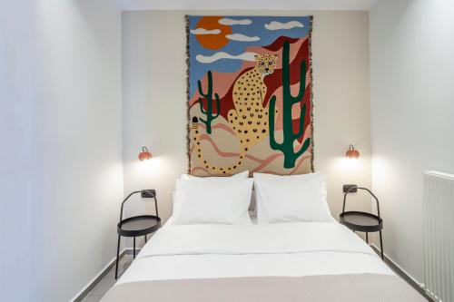 Ένα ή περισσότερα κρεβάτια σε δωμάτιο στο Mazi Rooms Charilaou 2,3