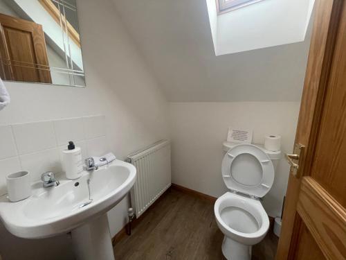 een badkamer met een wit toilet en een wastafel bij Thistle Do Fort William in Fort William