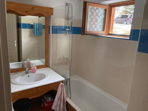 Koupelna v ubytování STUDIO CHAMROUSSE 1700 pour 4 personnes - Au calme - Avec WIFI