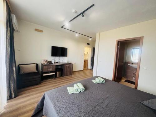 TV a/nebo společenská místnost v ubytování BNP Apartments 1