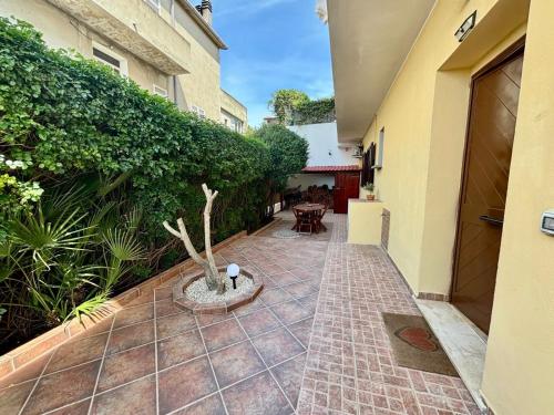 a courtyard of a house with a plant at Bouganville in Olmedo