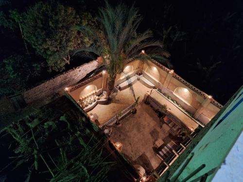 an aerial view of a house with a palm tree at Villa Rebecca Professor's paradise in Luxor