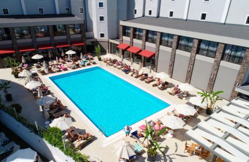 an overhead view of a swimming pool at a hotel at Ada Julian Marmaris in Marmaris