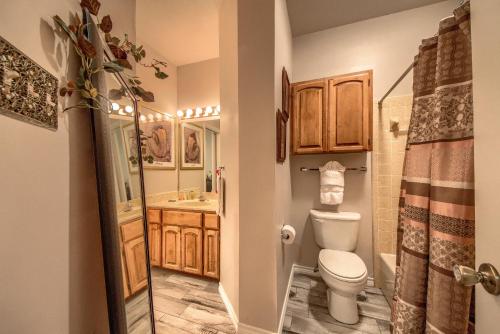 uma casa de banho com um WC e um lavatório em Riverside Condo SS 4B em New Braunfels