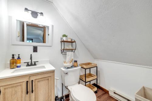 a bathroom with a toilet and a sink at Close to Locust Lake:Beach:Fire Pit:Kalahari in Locust Lakes Village