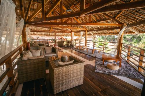 an overhead view of a living room in a house at Secret paradise moalboal in Moalboal