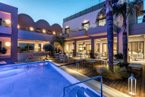 a view of the pool at a hotel with a resort at Libyan Princess in Palaiochóra