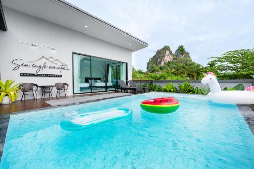 an image of a swimming pool in a house at Sea Eagle Mountain private pool villa Aonang in Ban Nong Thale