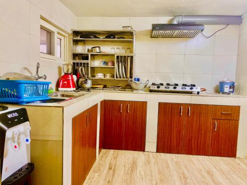 Kuchyň nebo kuchyňský kout v ubytování Arusiya Apartment