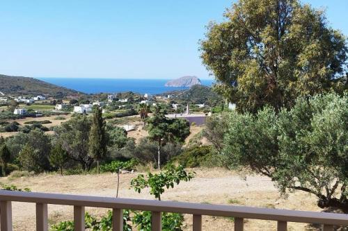 a view of the ocean from the balcony of a house at Kalamos Heights in Kálamos Kythira