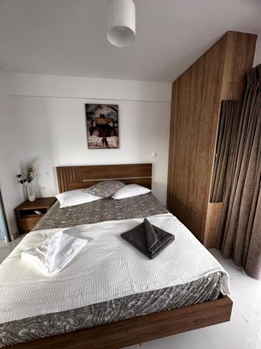 Postel nebo postele na pokoji v ubytování Blue apartment