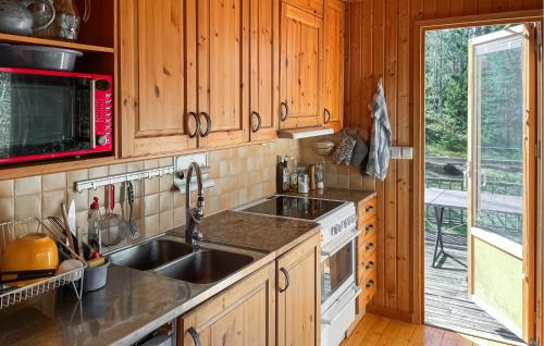 GrönskanにあるAmazing Home In Ingarö With Kitchenのシンクとコンロのあるキッチン