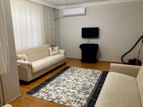 TV a/nebo společenská místnost v ubytování Aydın apart