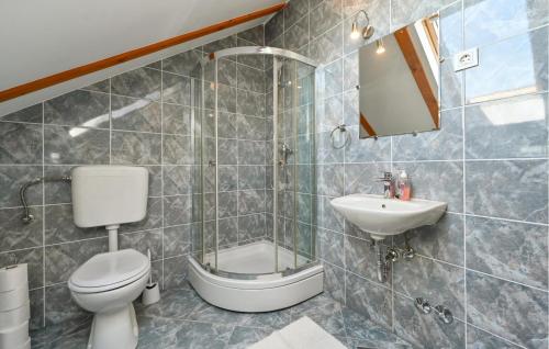 a bathroom with a toilet and a sink at 3 Bedroom Gorgeous Home In Sveti Kriz in Sveti Križ