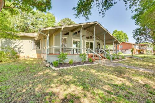 an image of a house with a yard at Private Dock and Fire Pit Cedar Creek Reservoir Gem in Gun Barrel City