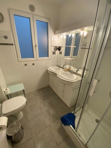 カンヌにあるCannes Privat Residence Holiday Apartmentsのバスルーム(トイレ、洗面台、シャワー付)