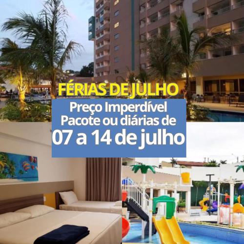 Restoran atau tempat lain untuk makan di Olímpia - Apartamento 1 quarto - Enjoy - Olimpia Park Resort - Em frente ao Park