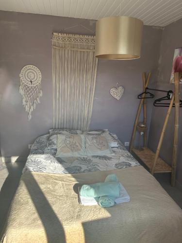 Postel nebo postele na pokoji v ubytování Studio cosy « Le Cocon » avec piscine et spa