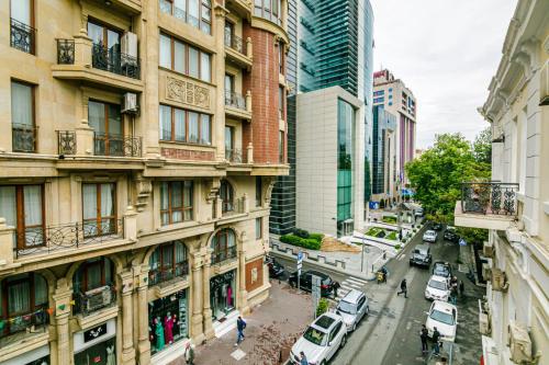 a view of a street in a city with buildings at Sera Boutique Hotel in Baku