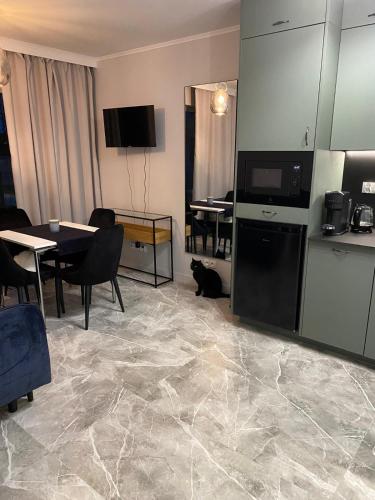 Kuchyň nebo kuchyňský kout v ubytování Apartament w centrum Hel