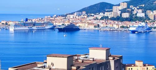 une vue d'un port avec des bateaux dans l'eau dans l'établissement Il Golfo, à Ajaccio