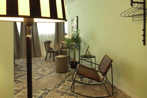 Χώρος καθιστικού στο Gästezimmer Klassen(T)raum