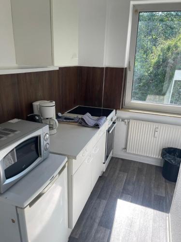 Η κουζίνα ή μικρή κουζίνα στο Apartmenthaus am Rennplatz