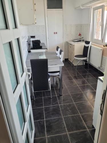 Kuchyň nebo kuchyňský kout v ubytování Apartament Rasarit de Soare Sulina