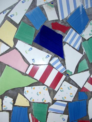 a painting of a floor with colorful tiles at Casa Tiberius Capri Retreat in Capri