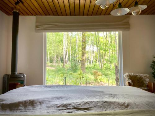 Postel nebo postele na pokoji v ubytování Kabana - eco forest suite