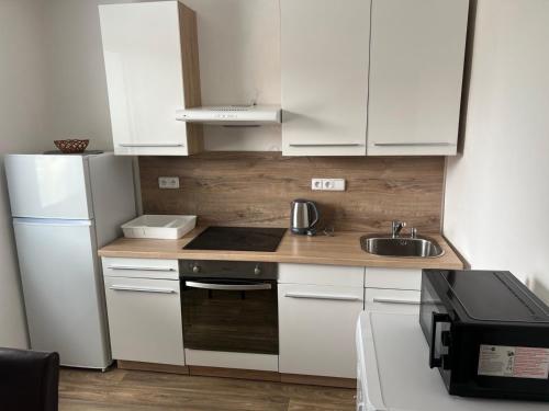 Kuchyň nebo kuchyňský kout v ubytování Apartmany Star