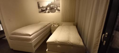 Habitación pequeña con 2 camas y colchón en RING-RACE-FLATS Appartements en Adenau