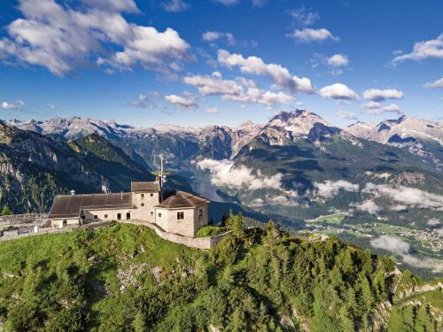 an old church on the top of a mountain at Alpenresidenz Buchenhöhe in Berchtesgaden