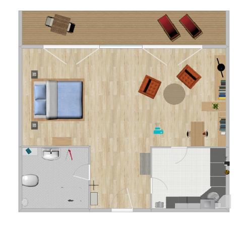 a floor plan of a room with at Ferienwohnung Ilona in Mittenwald