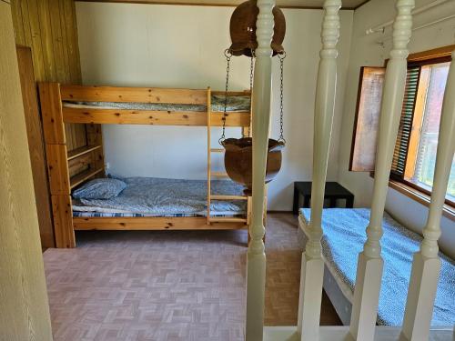 a bedroom with bunk beds in a house at Sandmo Holiday Home 11 in Eckerö