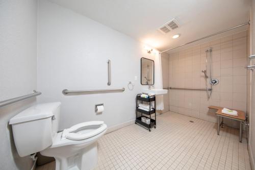 een badkamer met een toilet en een wastafel bij The Jackson SouthTown Motel in Jackson