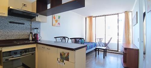 Una cocina o zona de cocina en Apartamento Living Terminal 1505