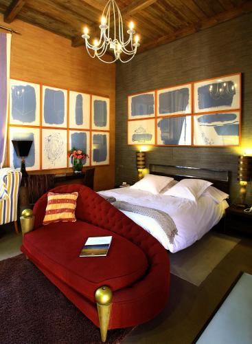 Katil atau katil-katil dalam bilik di Hotel Boutique Palacio de la Serna