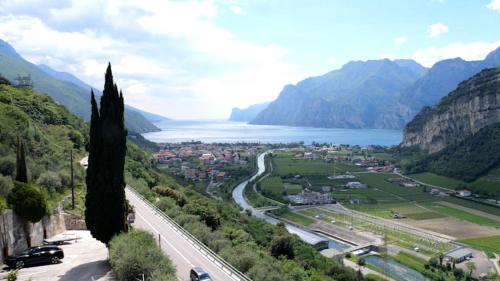 a view of a valley with a lake and mountains at Villa Emma in Nago-Torbole