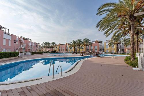 Hồ bơi trong/gần Apartamento Mar del Sur Vera Playa- jacuzzi privado todo el año